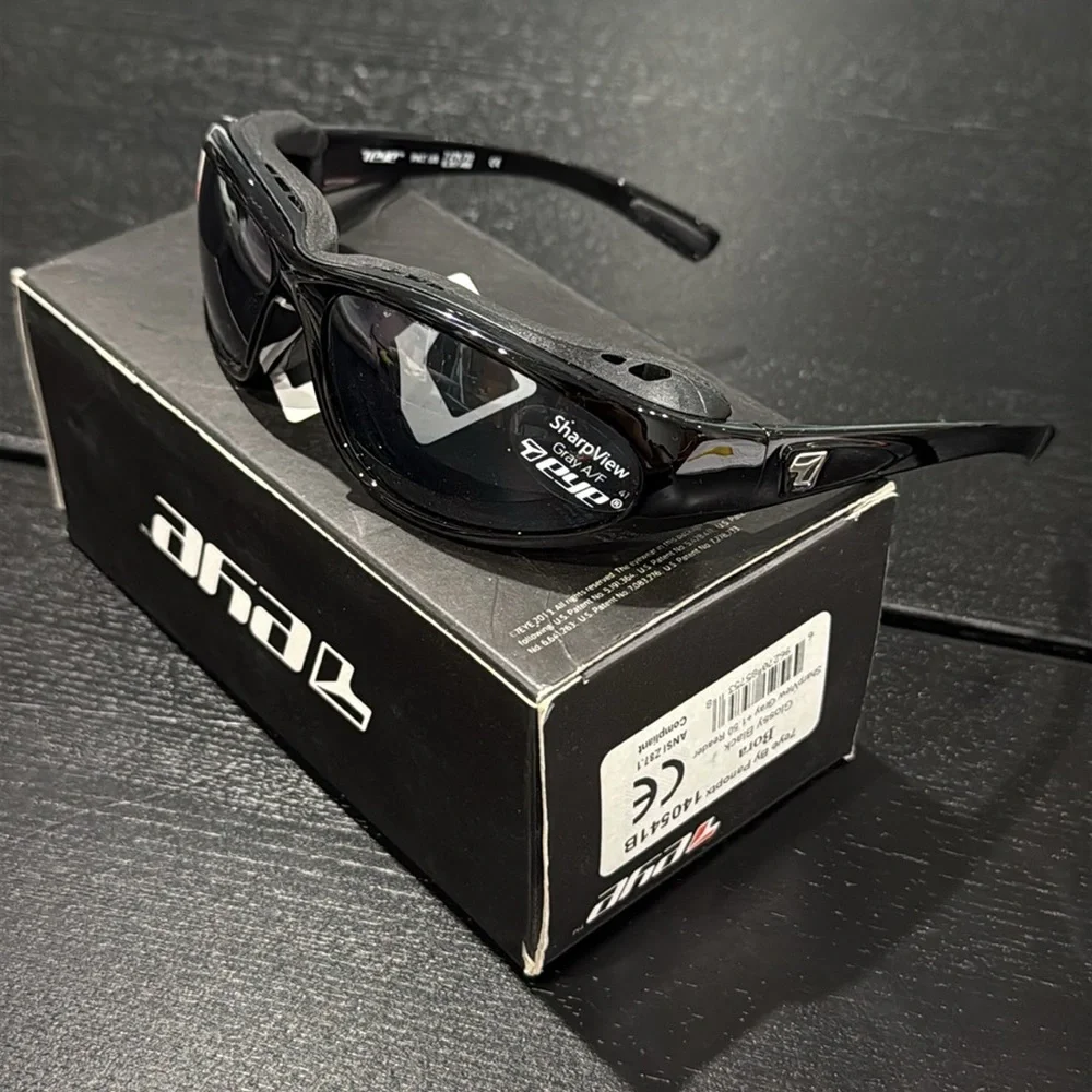7eye Bora Gloss Black +1.50 Readers Riding Sunglasses